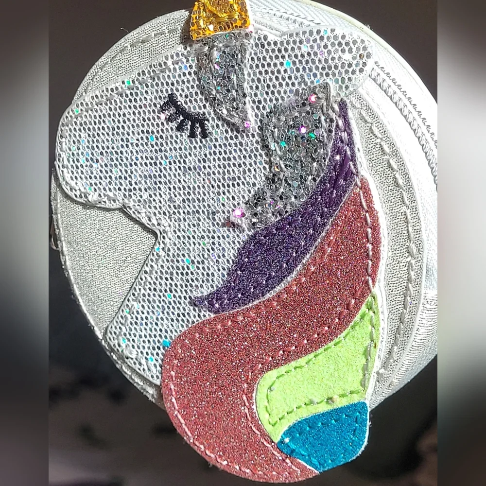 Target Cat & Jack Gold Glitter Sparkle Unicorn Girls Coin Purse,pre-loved